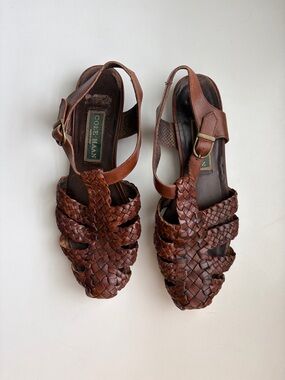 Cole Haan Vintage Brown Woven Leather Sandals - listed 8.5, fits like 7.5